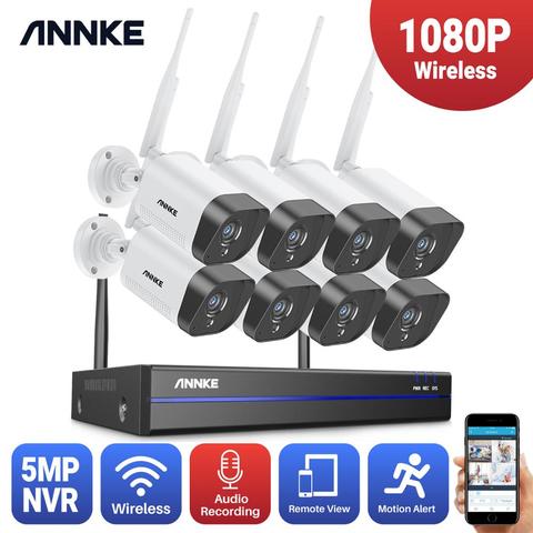 ANNKE 2MP 1080P CCTV система 8CH HD Беспроводной NVR комплект Крытый Открытый ИК Ночное Видение IP Wifi камера система безопасности CCTV комплект ► Фото 1/6