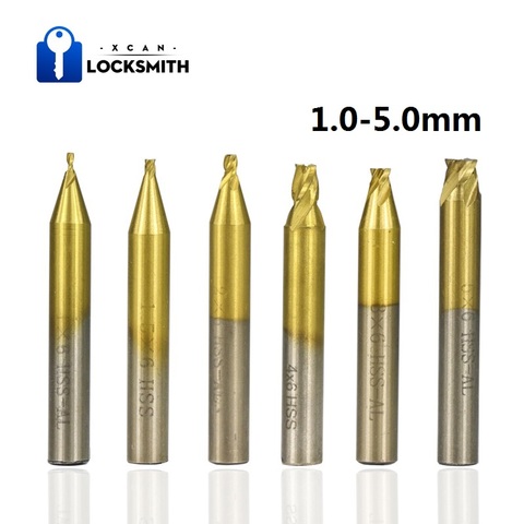 XCAN 1 шт. 6 мм хвостовик с Оловянным покрытием HSS Вертикальный Станок для нарезки ключей резак для автомобильных ключей двери часть машины 1,0 1,5... ► Фото 1/6