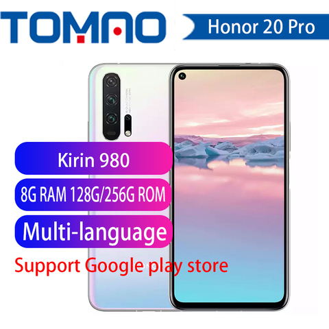 Смартфон Honor 20 Pro с глобальной прошивкой, 8 ГБ, 128/256 ГБ, Восьмиядерный процессор Kirin 980, FHD + экран 6,26 дюйма, 2340X1080P, 48 Мп + 32 МП, сканер отпечатка пальца, NFC ► Фото 1/6