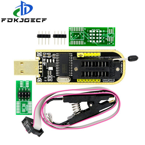 USB-программатор CH341A 24 25 серия EEPROM, модуль программатора с флэш-BIOS + зажим SOIC8 SOP8 для проверки EEPROM 93CXX / 25CXX/24CXX, набор «сделай сам» ► Фото 1/6