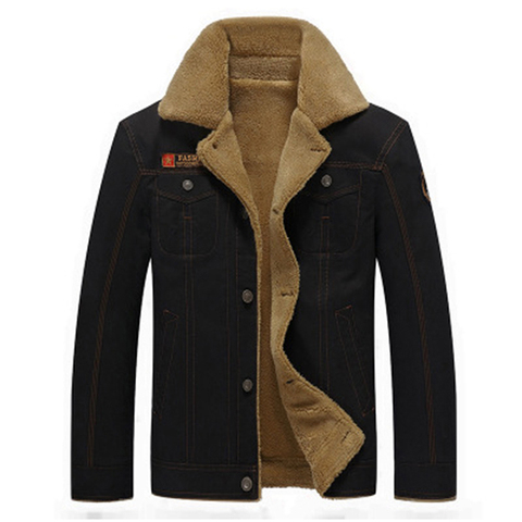 Мужские куртки Safari, толстые теплые зимние куртки размера плюс 5XL, мужские шерстяные куртки из смешанной ткани, плотное зимнее пальто, верхняя одежда для мужчин ► Фото 1/6