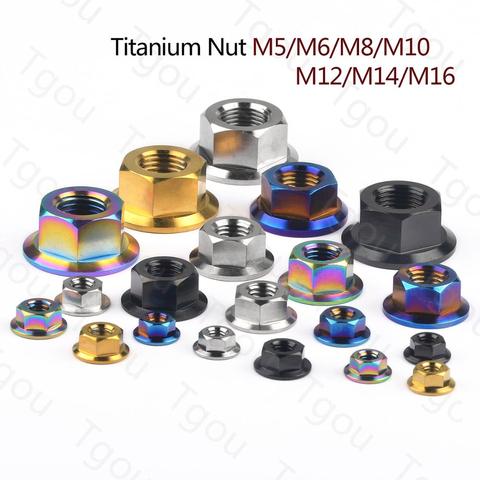 Титановая гайка Tgou M5/M6/M8/M10/M12/M14/M16, фланцевые гайки Tc4 для модификации мотоцикла ► Фото 1/1