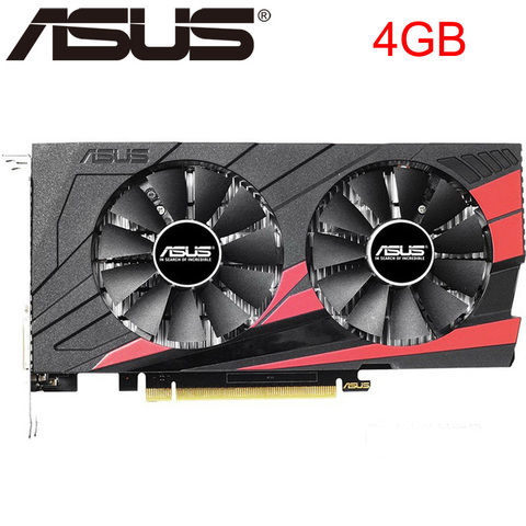 Оригинальная Видеокарта ASUS GTX 1050 Ti, 4 Гб, бит, GDDR5, графические карты для nVIDIA, карты VGA Geforce GTX 1050ti, Hdmi Dvi, игровая, б/у ► Фото 1/6