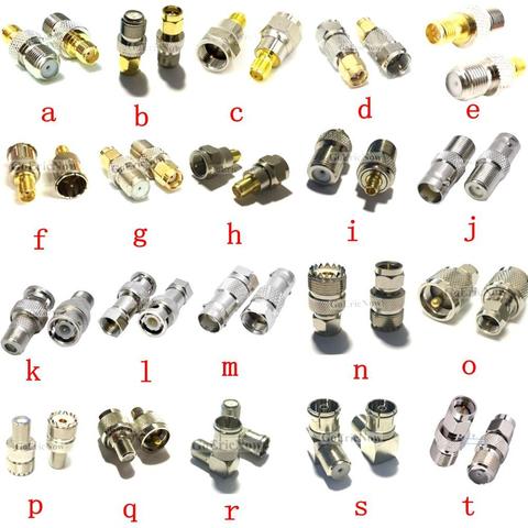 1 шт. радиочастотный коаксиальный адаптер типа F, Женский/мужской разъем для RP-SMA/SMA/UHF /BNC/MCX, штекер/гнездо, прямой разъем ► Фото 1/6