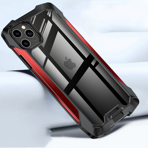 Противоударный чехол для IPhone 11 Pro Max, мягкий силиконовый прозрачный чехол с рамкой подушки безопасности для IPhone 12 Pro Max XS XR SE, прозрачный чехол ► Фото 1/6