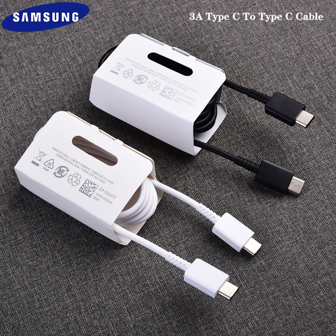 Оригинальный USB Type C к USB C кабель Samsung для Note 10 Plus S20 Ultra USB 3,1, быстрая зарядка, двойной Type C кабель для A51 A71 A91, кабель для A91, для A51 ► Фото 1/6