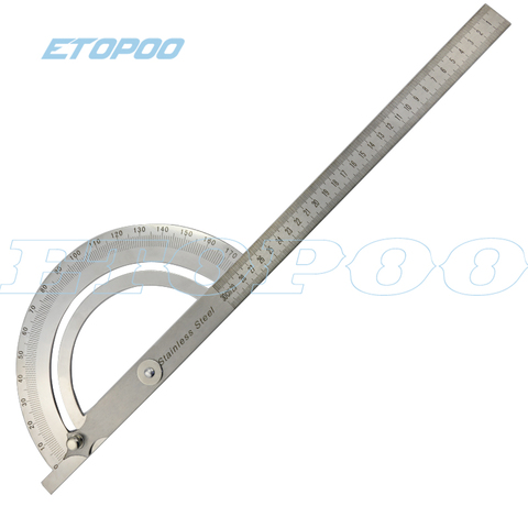 Транспортир из нержавеющей стали 0-180 градусов, 100 мм, 150 мм, 300 мм, Гониометр, угломер, линейка, общий инструмент для Handymen или строителей ► Фото 1/6