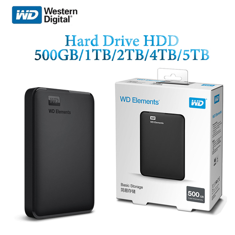 Портативный жесткий диск Western Digital WD Elements 2,5 дюйма, портативный жесткий диск 1 ТБ, 2 ТБ 3 ТБ, 4 ТБ, портативный диск для ноутбука и ПК ► Фото 1/6