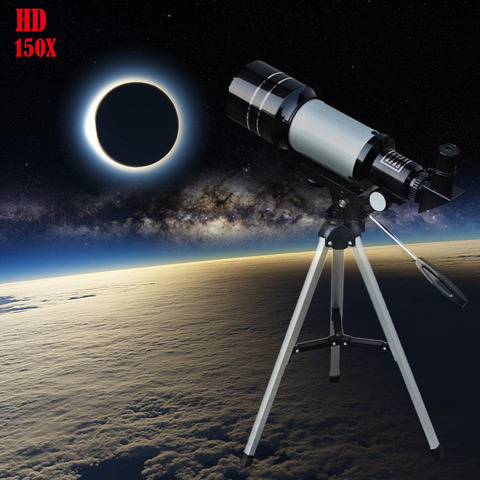 Профессиональный космический монокулярный телескоп 150X с линзой Барлоу, окуляром, штативом и фильтром Луны ► Фото 1/6