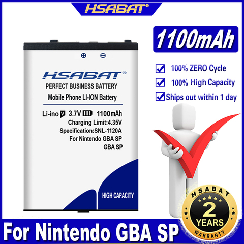 HSABAT 1100 мАч верхняя батарея для Nintendo Gameboy Advance GBA SP GBASP батареи ► Фото 1/6