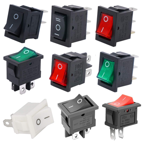 5 шт. KCD1 21*15 мм клавишный выключатель лодки 6A/250V 10A/125V AC 6/4/3/2 PIN защелкивающийся SPST вкл/выкл в клавишном позиционном выключателе ► Фото 1/6