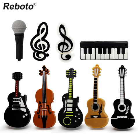 Reboto мультфильм 64GB Прекрасный музыкальный инструмент гитара скрипка Примечание USB флэш-накопитель 4 ГБ 8 ГБ оперативной памяти, 16 Гб встроенной памяти, 32 ГБ флэш-накопитель USB 2,0 USB Стик ► Фото 1/6