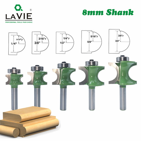 Концевые фрезы LA VIE, 1 шт., хвостовик 8 мм, полукруглые концевые фрезы, фрезы для дерева с 2 канавками, фотофрезы MC02047 ► Фото 1/6