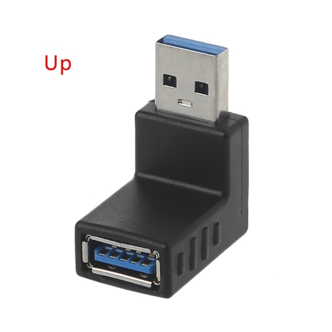 90 градусов USB 3,0 A папа-мама левый и правый угловой адаптер USB 3,0 AM/AF разъем для ноутбука/ПК компьютера Черный X6HB ► Фото 1/5
