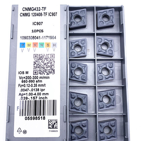 Фрезерный токарный инструмент CNMG120408 TF IC907 908, внешний токарный инструмент s CNMG 120408 твердосплавные вставки токарные инструменты токарные вст... ► Фото 1/6