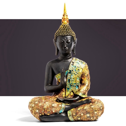 Новый 2022 статуя Будды 16 см таиландский Будда Скульптура зеленый Смола ручной работы Буддизм индусские фигурка медитации домашний декор ► Фото 1/6