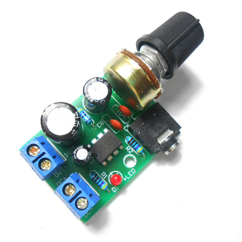 LM386 10W Audio Amplifier Board Mono 3.5mm DC 3-12V Volume Control Mini AMP Module Adjustable volume ► Фото 1/5