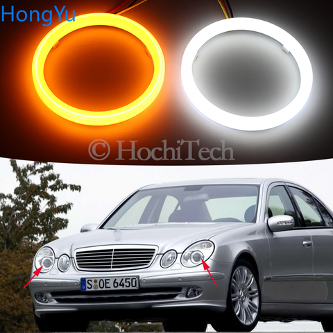 Двухцветсветильник светодиодный поворотник Angel Eye для Mercedes Benz e class w211 E200 220 270 280 320 420 хлопок ► Фото 1/6