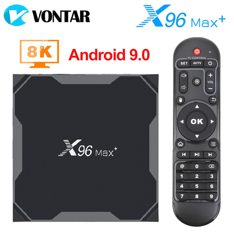 2022 X96 Max Plus S905X3 Смарт ТВ коробка Android 9,0 ТВ коробка 4 Гб 64 Гб 4 к HD медиа плеер двухъядерный процессор Wi-Fi X96 Max Декодер каналов кабельного телевид... ► Фото 1/6