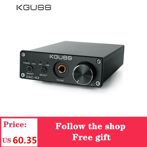 KGUSS DAC-K3 TPA6120 2,0 MINI HIFI USB DAC декодированный аудио усилитель для наушников 24 бит 192 кГц OPA2134 AMP DC12V DAC ► Фото 1/5