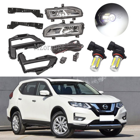 Противотуманный светильник s для Nissan x trail t32 противотуманный светильник X-Trail Rogue 2017-2022 светодиодный противотуманный светильник s кронштейн Жгут проводов комплект головной светильник решетка ► Фото 1/6