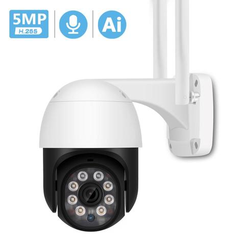 5 МП PTZ Wifi камера IP наружная Ai человеческое Обнаружение аудио 1080P HD камера видеонаблюдения цветное ночное видение 3MP Беспроводная IP камера P2P ► Фото 1/6