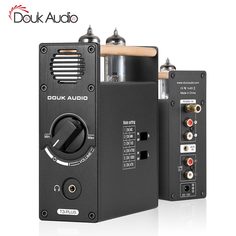 Douk аудио HiFi вакуумный трубчатый предусилитель для MM / MC фонографов, поворотные столы, стерео, настольный аудио предусилитель, усилитель для наушников ► Фото 1/6