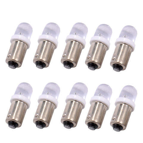 10 шт. BA9S светодиодный 1SMD Подсветка регистрационного номера белый 12V Авто Светодиодный лампа приборной панели светодиодный лампы с круглой головкой ► Фото 1/6