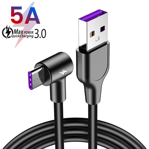 5А Supercharge USB Type C кабель для Huawei P30 P40 Pro Quick Charge 4,0 3,0 Быстрая зарядка Type C кабель для Samsung S10 S20 USB C ► Фото 1/6