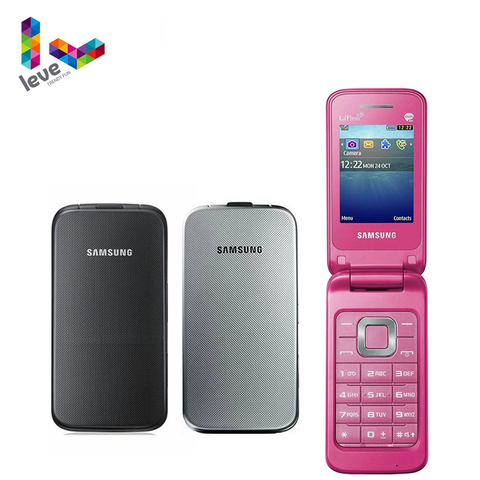 Оригинал, Samsung, C3520 флип разблокированный мобильный телефон 2,4 дюйма GSM 1.3MP отремонтированный сотовый телефон ► Фото 1/6