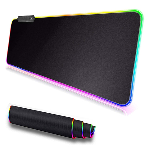 RGB коврик для игровой мыши, большой размер, цветной, светящийся, для ПК, компьютера, настольного компьютера, 7 цветов, светодиодный светильник, Настольный коврик, игровой коврик для клавиатуры ► Фото 1/6