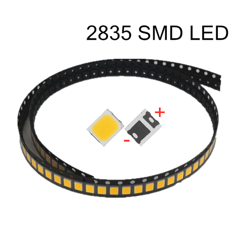 Оригинальный светодиодный чип высокой яркости 2835 SMD, 100 шт., 1 Вт, 18 в, 9 В, 6 В, 3 в, 130 лм, белый светодиодный чип 3000K, 4000K, 6000K, 9000K ► Фото 1/4