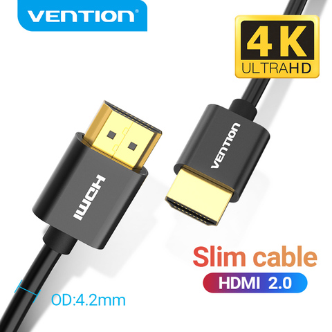 Vention HDMI кабель 4K тонкий Высокоскоростной HDMI к HDMI 2,0 кабель для HDMI сплиттер PS4 PS3 HD TV Mi Box проектор 2,0 HDMI кабель ► Фото 1/6
