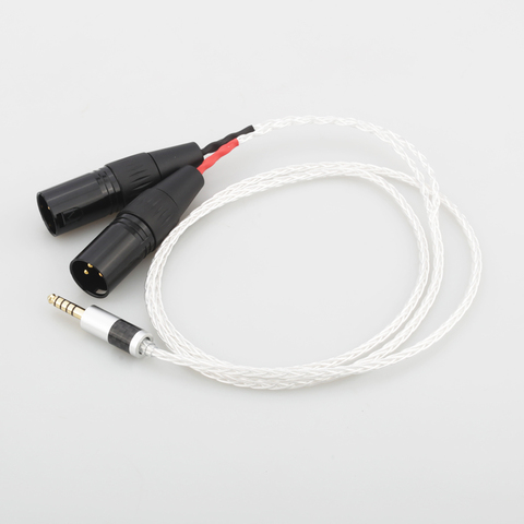 Высокое качество Audiocrast 8 ядер с серебряным покрытием 4,4 мм сбалансированный штекер двойного 2x 3pin XLR сбалансированный штекер аудио кабель-ада... ► Фото 1/6