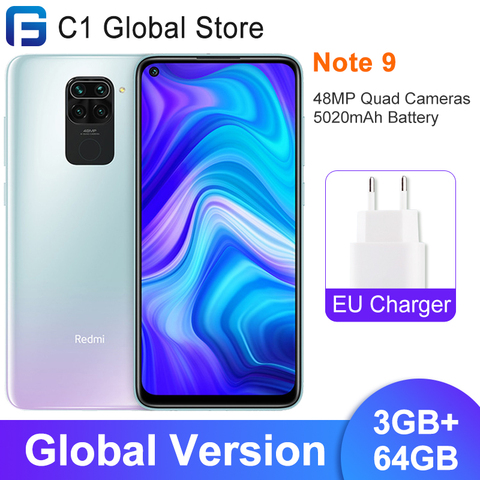 Новинка! Глобальная версия Xiaomi Redmi Note 9 4GB 128GB смартфон MTK Helio G85 Octa Core 48MP Quad камеры 5020 мАч ► Фото 1/6