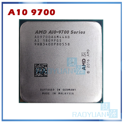 AMD A10-Series A10 9700 3,5 ГГц четырехъядерный процессор AD9700AGM44AB AD970BAGM44AB разъем AM4 ► Фото 1/1