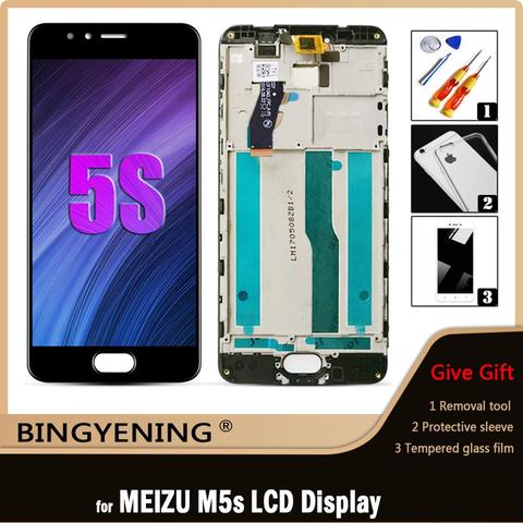 Оригинальный Для Meizu M5S ЖК-дисплей Экран дисплея с сенсорным экраном дигитайзер в сборе для 5,2 дюймов meilan 5S M612H M612M с рамкой для замены ► Фото 1/5