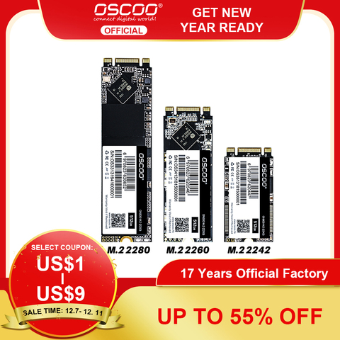 Твердотельный накопитель OSCOO M.2 SATA 128 ГБ 256 ГБ 512 ГБ ТБ HDD M2 NGFF SSD M.2 2280 HDD жесткий диск для компьютера ноутбука ► Фото 1/6