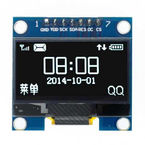 1 шт., светодиодный модуль O 1,3 дюйма, белый цвет, SPI 128X64, 1,3 дюйма, светодиодный ЖК-дисплей O для 1,3 дюйма SPI Communicate D13 для Arduino ► Фото 1/3