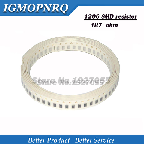 100 шт. 1206 4.7R 4R7 SMD резистор 4,7 Ом чиповый резистор 0,25 Вт 1/4 Вт 4.7R 4R7 SMD резистор ► Фото 1/1