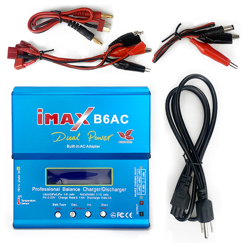 Зарядное устройство iMAX B6AC RC 80 Вт 6A, Двухканальное балансирующее зарядное устройство, цифровой ЖК-экран, li-ion Nimh Nicd 1S-6S, зарядное устройство дл... ► Фото 1/6
