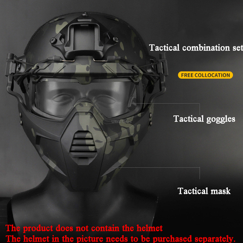 Тактическая Маска, очки, Военная охота, Защитные защитные маски для стрельбы с очками, страйкбол, пейнтбол, боевые аксессуары, маски ► Фото 1/6