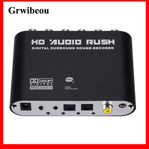 Grwibeou 5,1 канальный стерео цифровой в аналоговый AC3 аудио конвертер оптический SPDIF коаксиальный AUX 3,5 мм 2 6RCA звуковой декодер усилитель ► Фото 1/6
