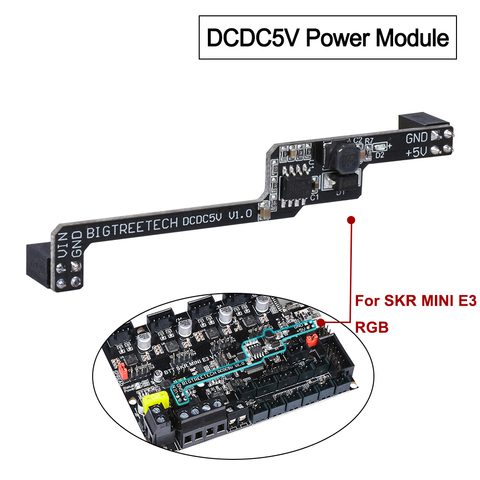 Модуль питания BIGTREETECH DCDC5V V1.0 5 В для SKR mini E3 V1.2, 32-битная Плата управления, RGB светильник, добавлены бусины для ламп для деталей 3D-принтера ► Фото 1/6
