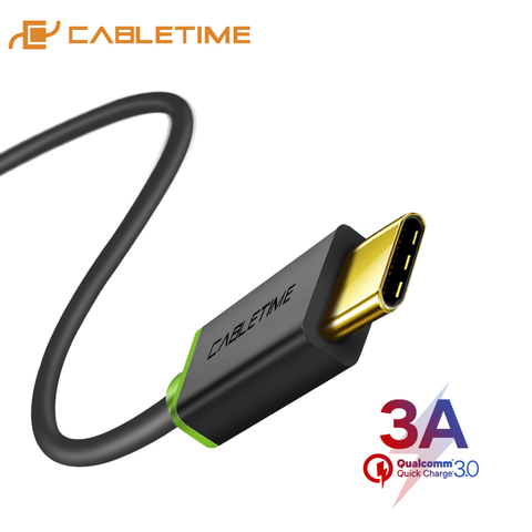 Кабель USB Type-C CABLETIME, 3 А, кабель для быстрой зарядки и передачи данных для Samsung Galaxy S9 Plus, Note 9, Xiaomi Oneplus 6, кабель USB C 3,1, C001 ► Фото 1/6