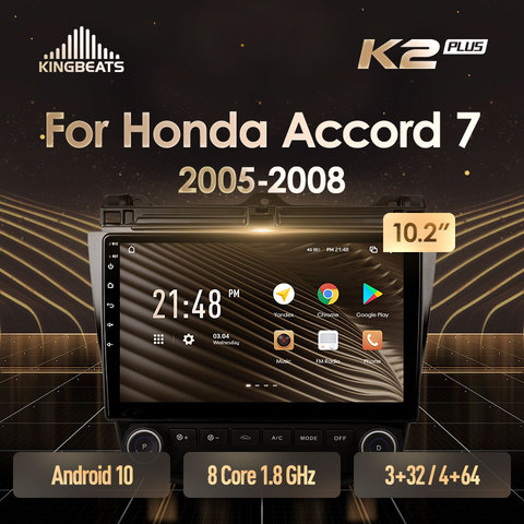 KingBeats штатное головное устройство Honda Accord 7 CM UC CL 2005 2008 GPS Android 8.1 автомагнитола на андроид магнитола для Хонда Аккорд 7  автомобильная мультимедиа Octa Core 8 core*1.8G DDR4 2G ROM 32G RAM / 4+64G ► Фото 1/6