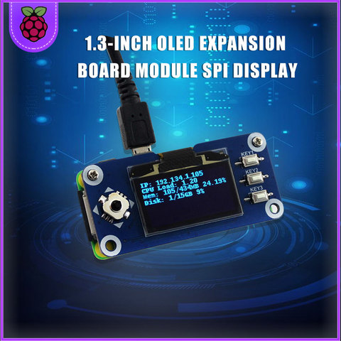 Плата расширения Raspberry pi с OLED-экраном 1,3 дюйма, SPI дисплей, поддерживает raspberry PI zero/3B/4B/Jetson Nano ► Фото 1/5