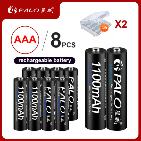 Аккумуляторная батарея PALO 4-24 шт., 1,2 в, никелево-металлогидридная батарея 3A 1100 мач, никелево-металлогидридные аккумуляторы AAA, аккумуляторна... ► Фото 1/6