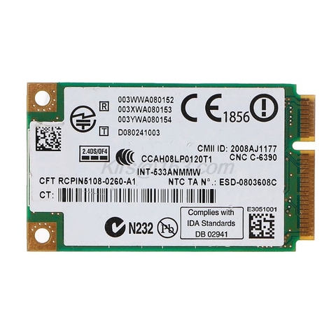 2,4 ГГц и 5,0 ГГц 5300 533AN_MMW беспроводной WLAN WiFi мини PCIe Карта 802.11n + 450 Мбит/с устройством модуль Wi-Fi соединение карты ► Фото 1/6