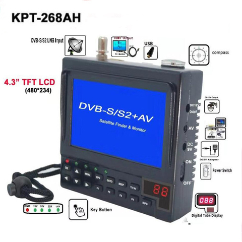 KPT-268AH DVB-S2 Satfinder Full HD цифровой спутниковый ТВ приемник Finder метр MPEG-4 модулятор DVB-S искатель ► Фото 1/6